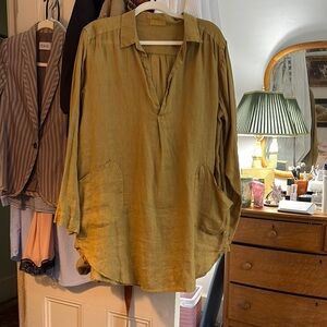 CP Shades Green 3/4 Sleeve Button Down Shirt